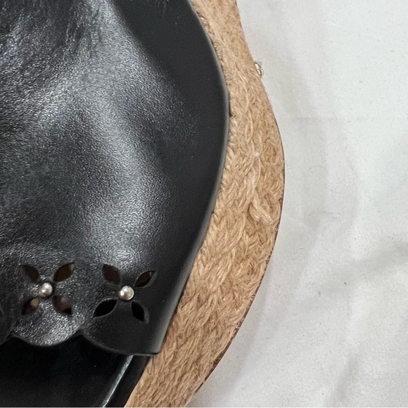 Michael Kors espadrilles woven pump sandals studs and cut outs black leather8.5 - Picture 4 of 6